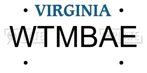 WTMBAE Virginia License Plate