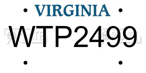WTP2499 Virginia License Plate