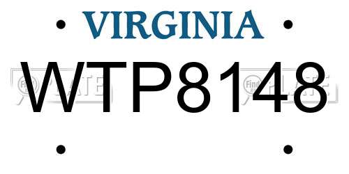 WTP8148 Virginia License Plate