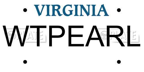 WTPEARL Virginia License Plate