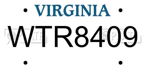 WTR8409 Virginia License Plate