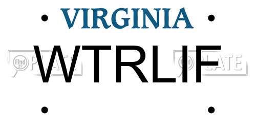 WTRLIF Virginia License Plate