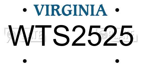 WTS2525 Virginia License Plate
