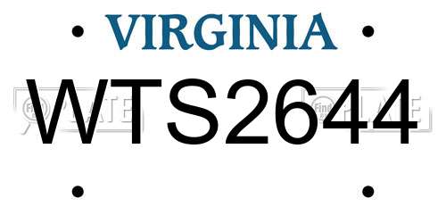 WTS2644 Virginia License Plate