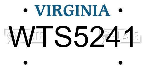 WTS5241 Virginia License Plate