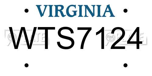 WTS7124 Virginia License Plate