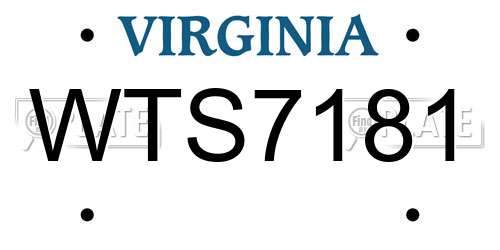 WTS7181 Virginia License Plate