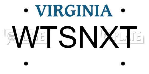 WTSNXT Virginia License Plate