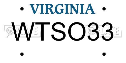 WTSO33 Virginia License Plate