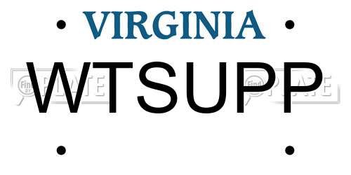 WTSUPP Virginia License Plate