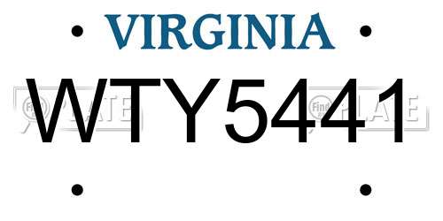 WTY5441 Virginia License Plate