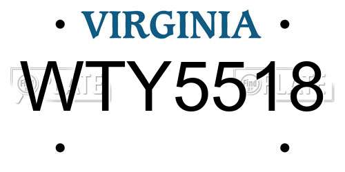 WTY5518 Virginia License Plate