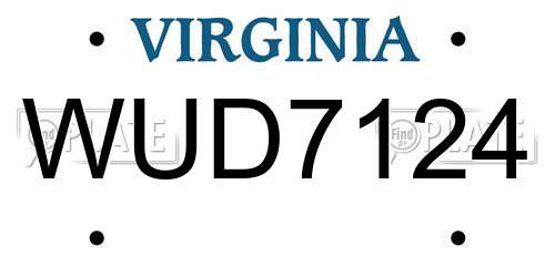 WUD7124 Virginia License Plate