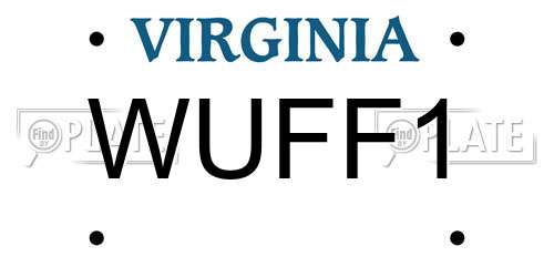 WUFF1 Virginia License Plate