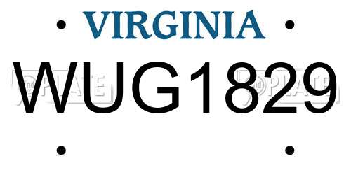 WUG1829 Virginia License Plate