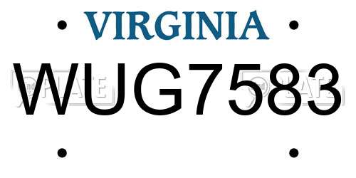 WUG7583 Virginia License Plate