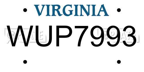 WUP7993 Virginia License Plate