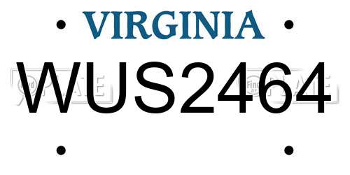 WUS2464 Virginia License Plate