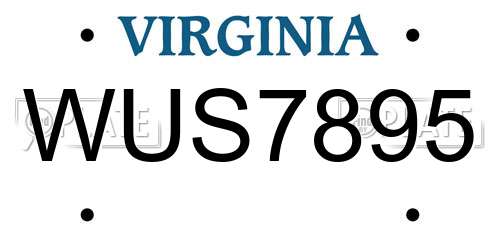 WUS7895 Virginia License Plate