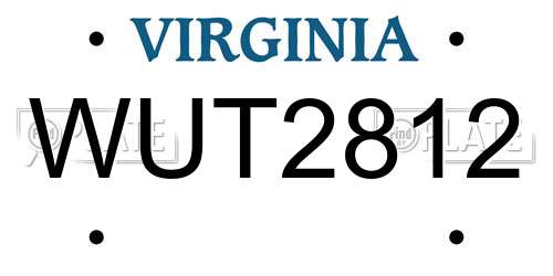 WUT2812 Virginia License Plate