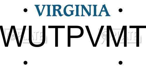 WUTPVMT Virginia License Plate
