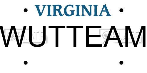 WUTTEAM Virginia License Plate