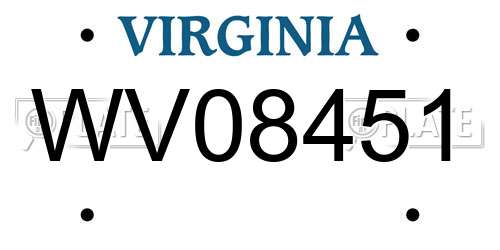 WV08451 Virginia License Plate