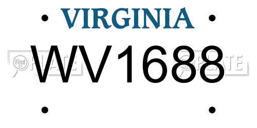 WV1688 Virginia License Plate