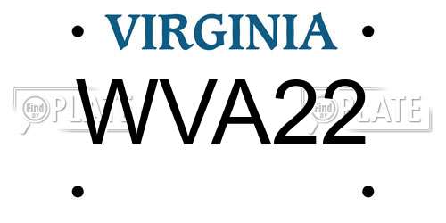WVA22 Virginia License Plate