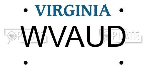 WVAUD Virginia License Plate