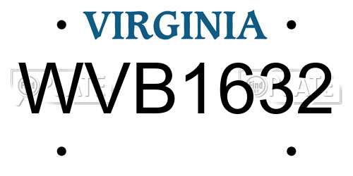 WVB1632 Virginia License Plate