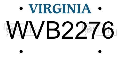 WVB2276 Virginia License Plate