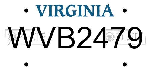 WVB2479 Virginia License Plate