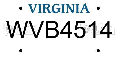 WVB4514 Virginia License Plate