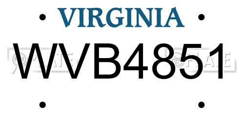 WVB4851 Virginia License Plate