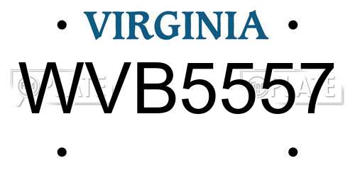 WVB5557 Virginia License Plate