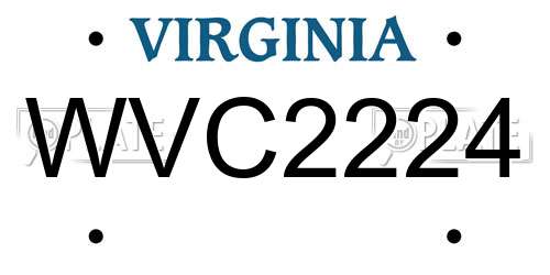 WVC2224 Virginia License Plate