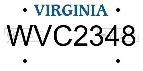 WVC2348 Virginia License Plate