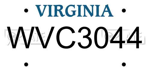 WVC3044 Virginia License Plate
