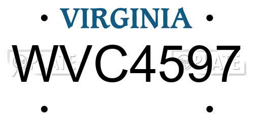 WVC4597 Virginia License Plate