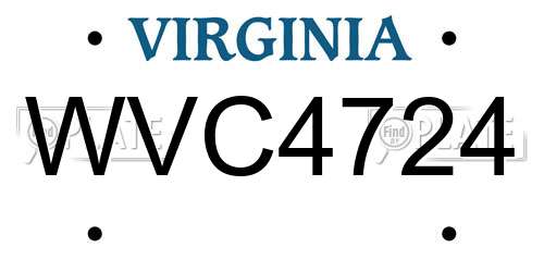 WVC4724 Virginia License Plate