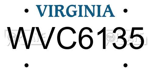 WVC6135 Virginia License Plate