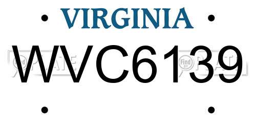 WVC6139 Virginia License Plate
