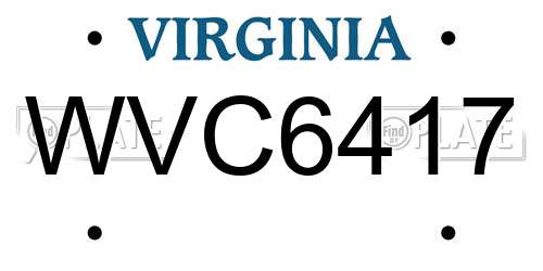 WVC6417 Virginia License Plate