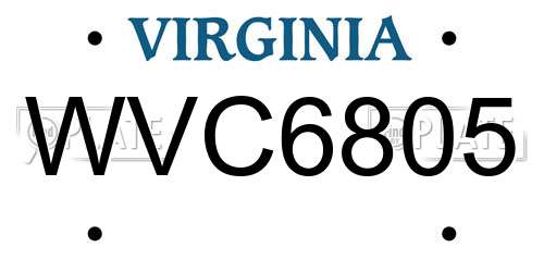 WVC6805 Virginia License Plate