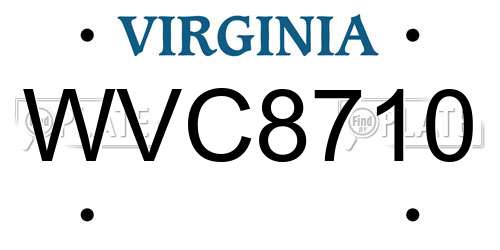 WVC8710 Virginia License Plate