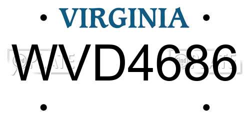 WVD4686 Virginia License Plate