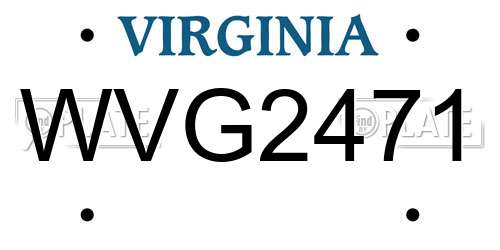 WVG2471 Virginia License Plate