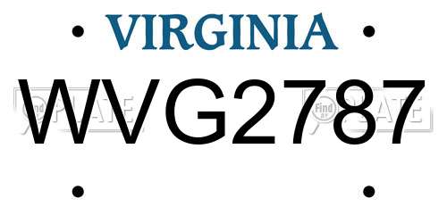 WVG2787 Virginia License Plate