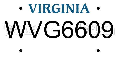 WVG6609 Virginia License Plate
